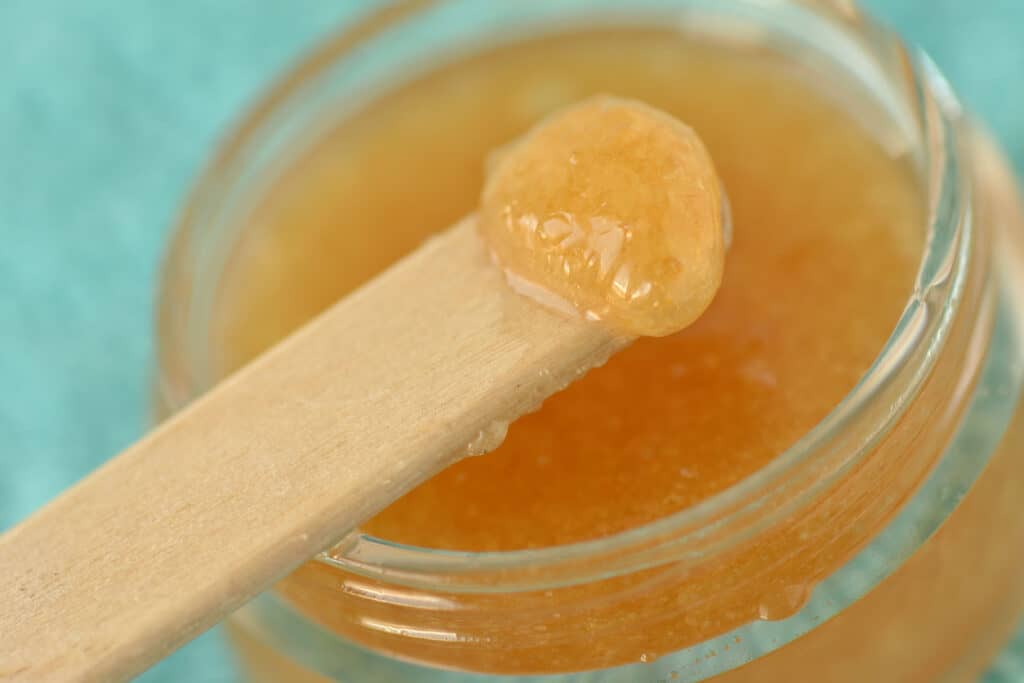 sugar in the honey as a crystal